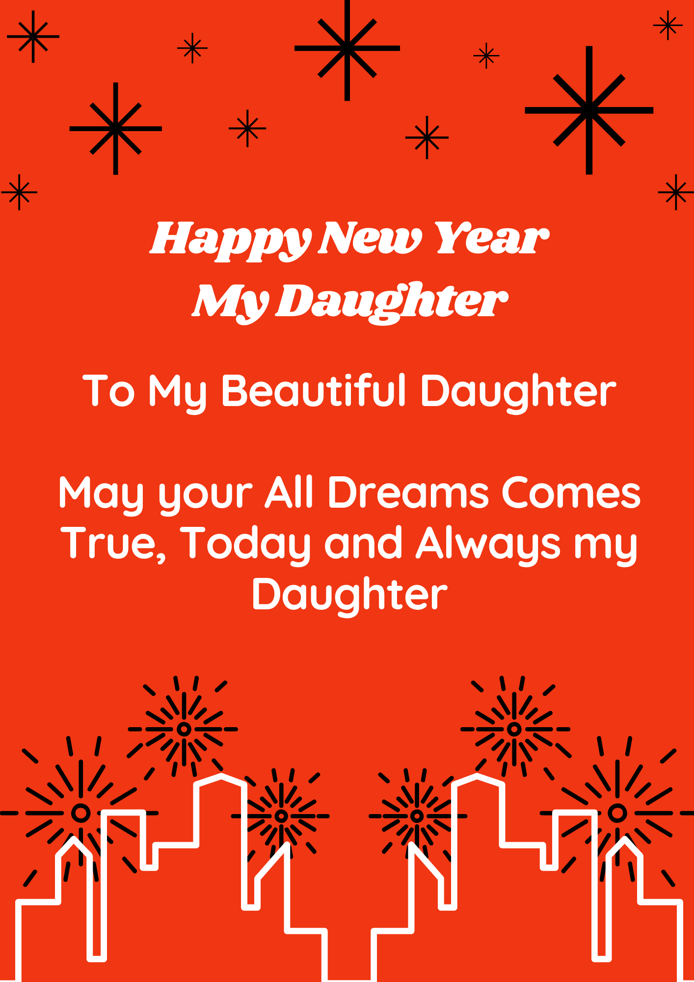 happy new year wishes to daughter